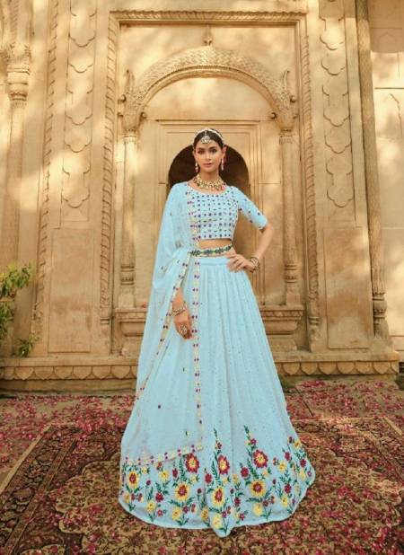 Sky Colour Bridesmaid Vol 21 Shubhkala New Latest Designer Ethnic Wear Georgette Lehenga Choli Collection 2171